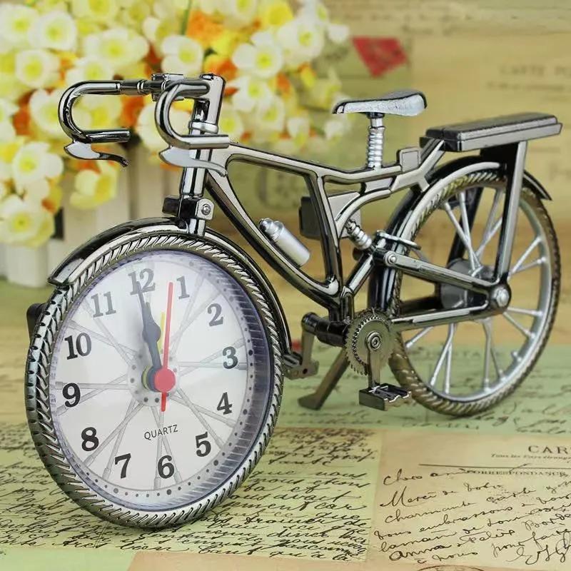 새로운 빈티지 아라비아 숫자 자전거 모양 크리에이티브 테이블 알람 시계, 홈 데코 룸 데스크탑 장식 공예품